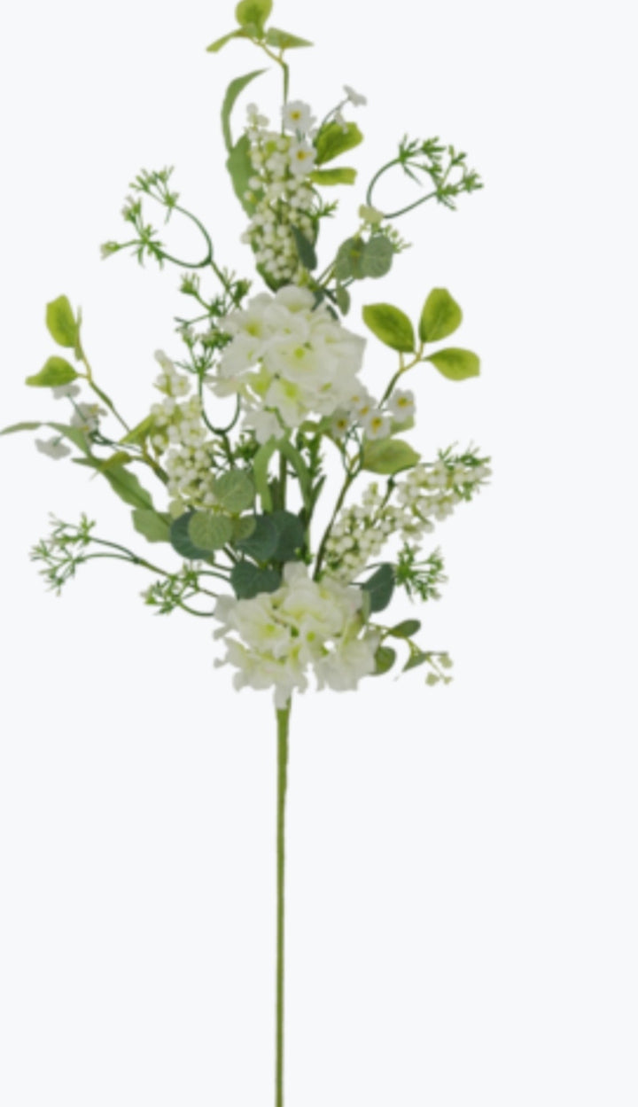 Cream Mixed berry and hydrangea spray - Greenery Marketartificial flowers62296