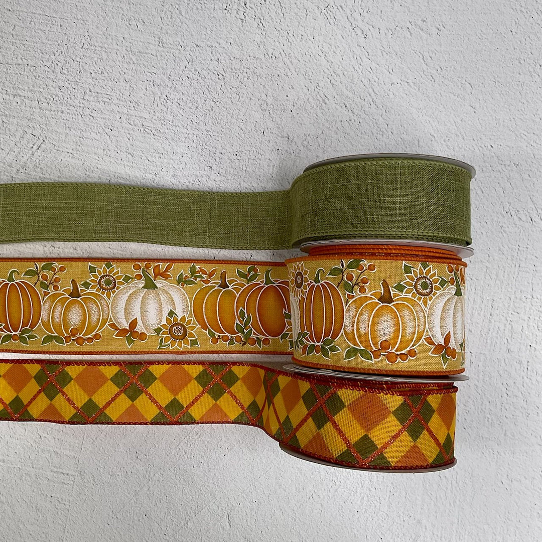DIY bow making bundle - mustard pumpkins x 3 rolls - Greenery MarketRibbons & TrimMustardpumpkinx3