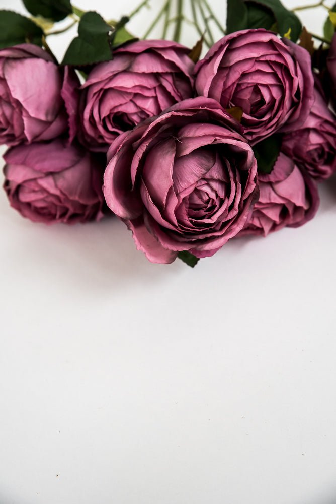 Dusty lavender cabbage rose bush - Greenery Marketartificial flowers26904