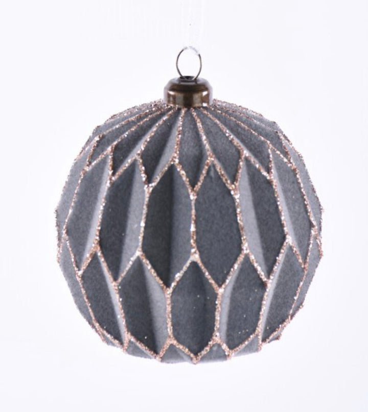 Flocked ornaments - gray - Greenery MarketHoliday Ornaments126269