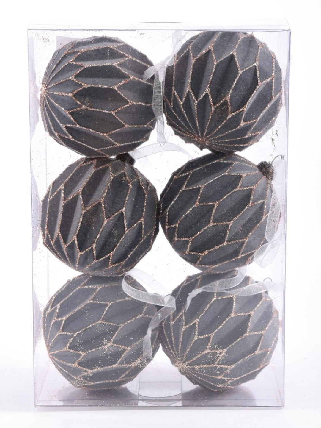 Flocked ornaments - gray - Greenery MarketHoliday Ornaments126269