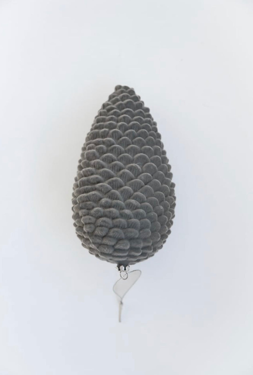 Flocked pinecone ornaments - gray box of 3 - Greenery Market125329