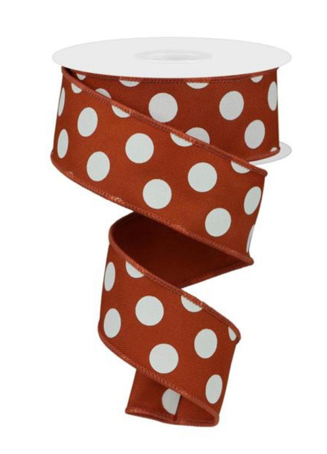 Ivory dots on Rust, wired ribbon 1.5” - Greenery MarketWired ribbonRGE15263H