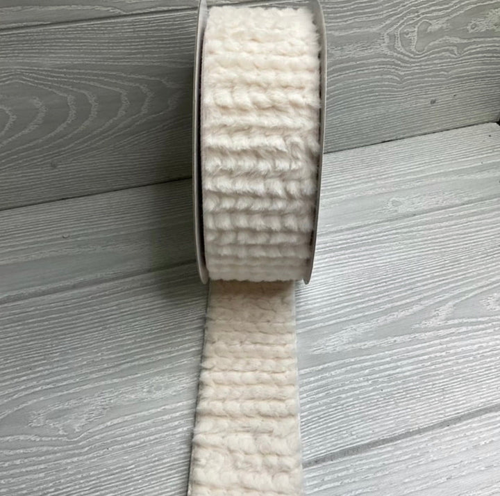 Ivory fluffy wool wired ribbon 2.5” - Greenery MarketRibbons & Trim180465