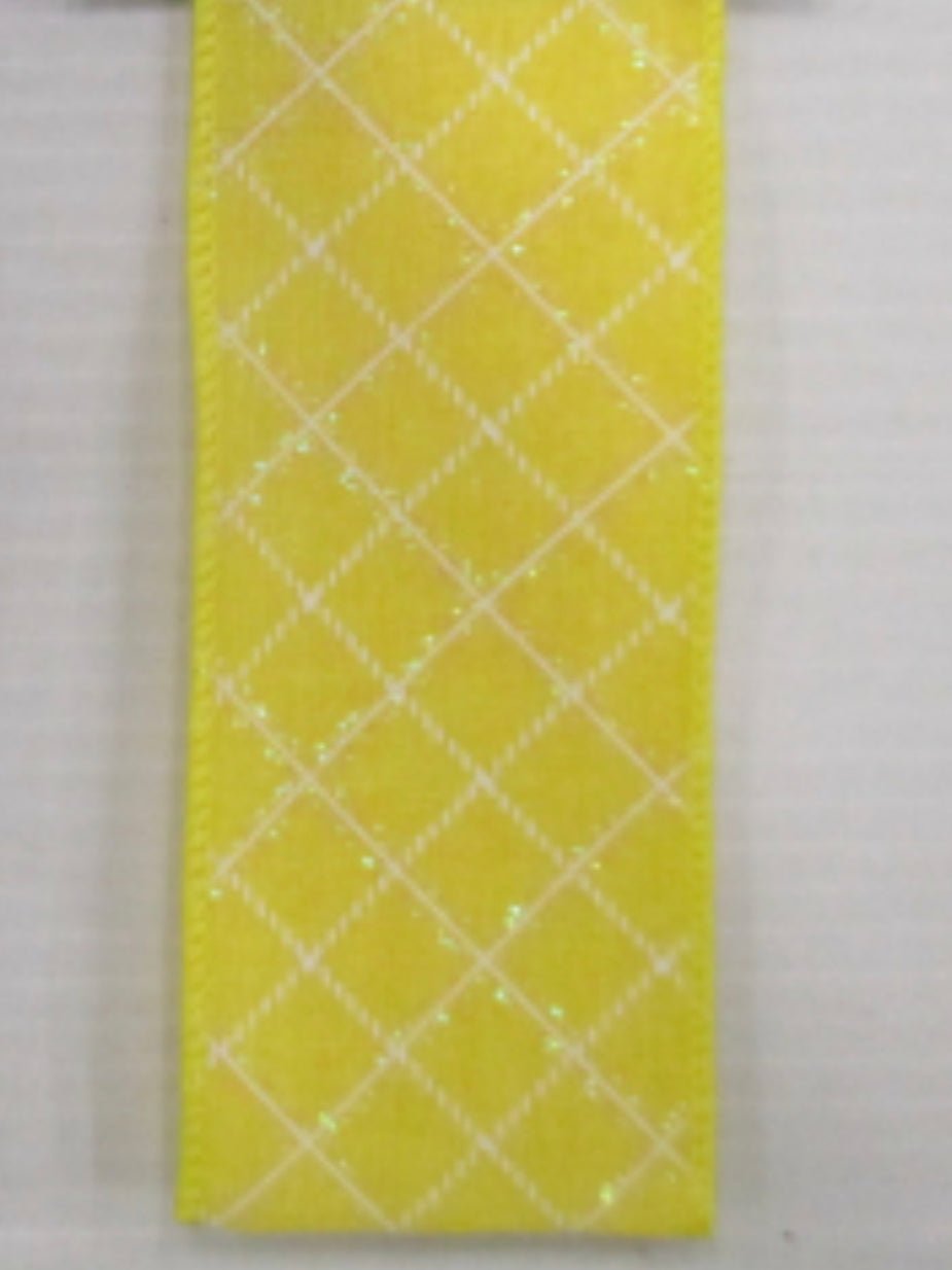 Lattice wired ribbon 2.5” pink OR yellow - Greenery MarketRibbons & Trim153934 YELLOW