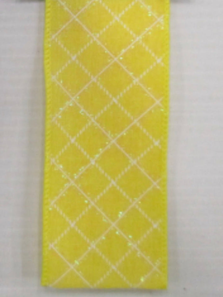Lattice wired ribbon 2.5” pink OR yellow - Greenery MarketRibbons & Trim153934 YELLOW