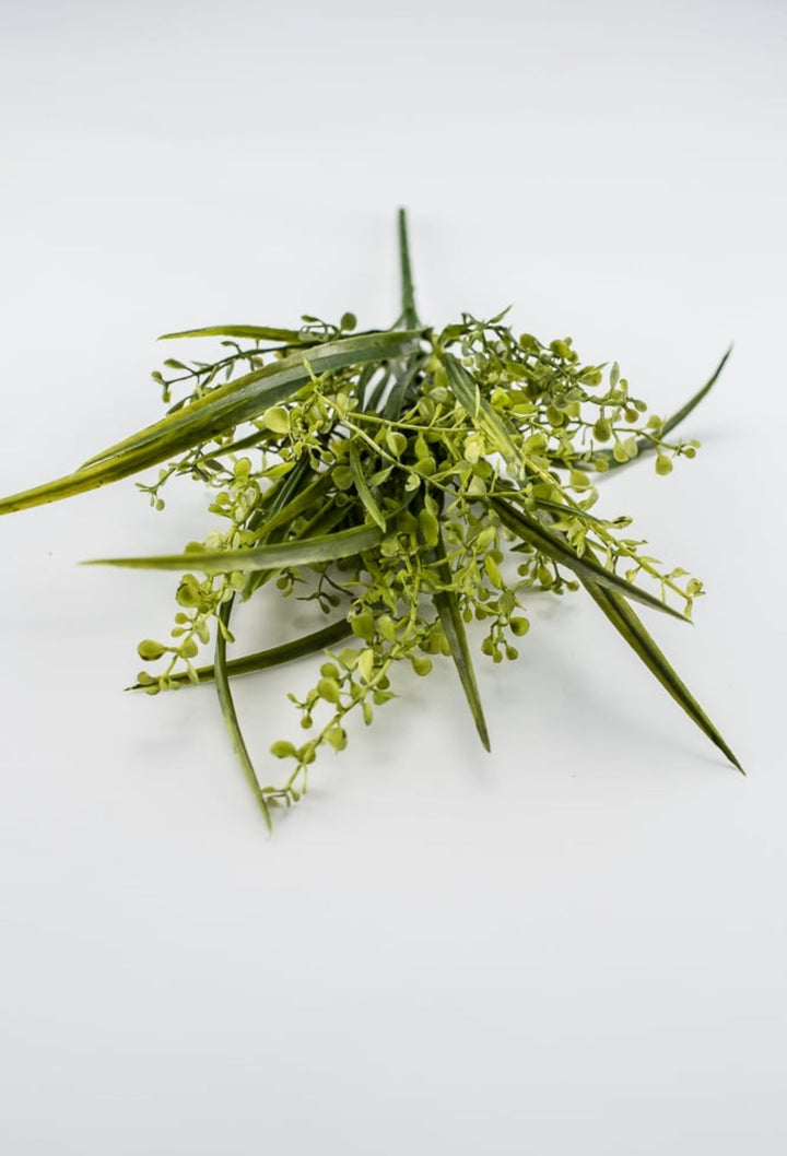 Mixed mini boxwood and grass bush - Greenery MarketArtificial Flora25784