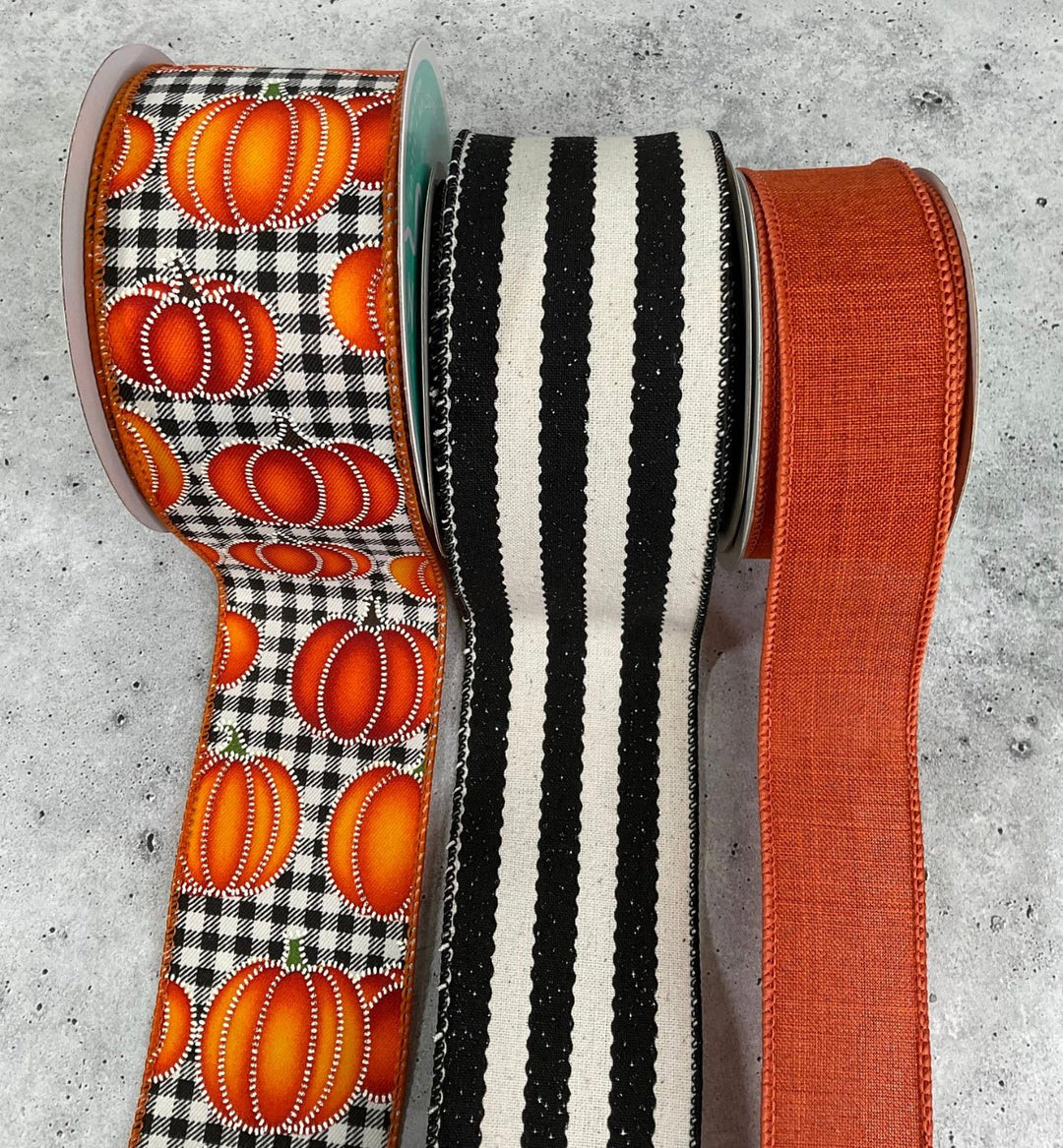 Pumpkins cream and black bow bundle x 3 ribbons - Greenery Market
