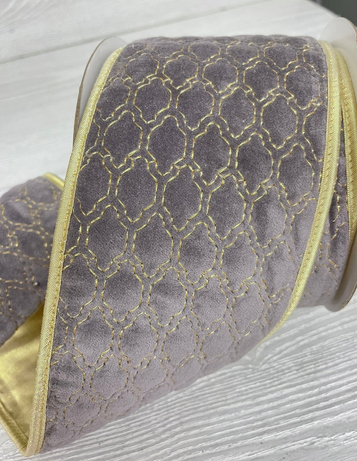 Quilted gray and champagne gold - Greenery Market179807