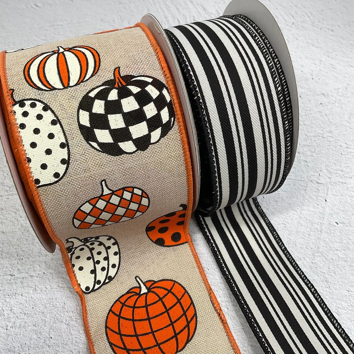 Ribbon bow bundle - patterned pumpkins x 2 - Greenery MarketRibbons & TrimPatternpumpx2