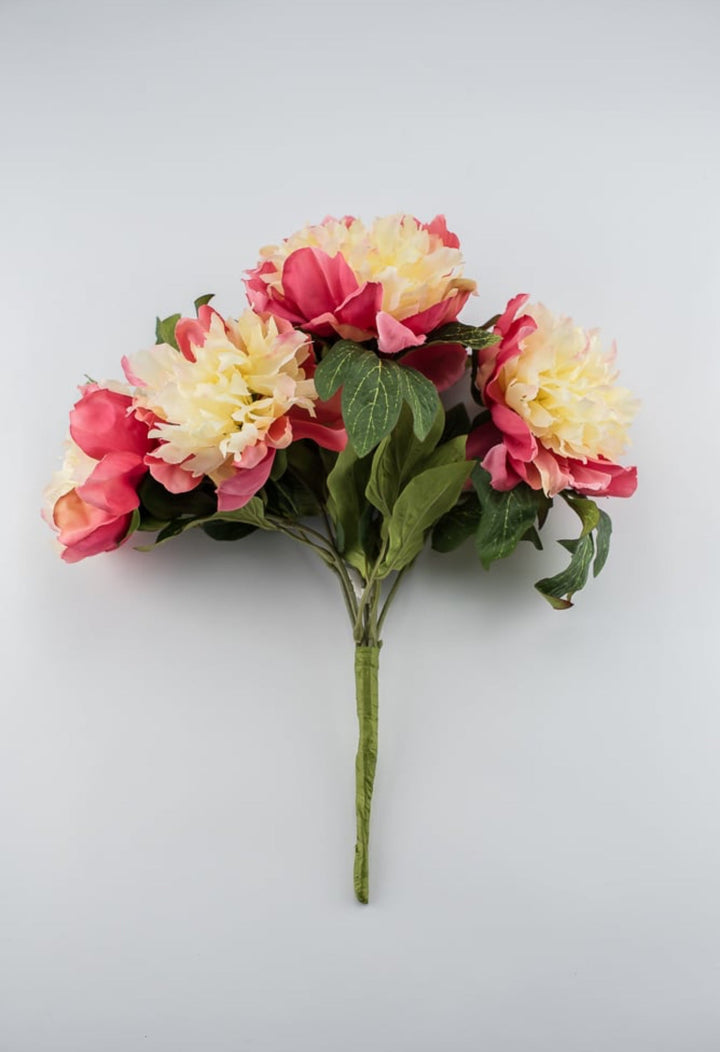 Two tone coral and soft yellow Peony bush - Greenery MarketArtificial Flora2212002PC