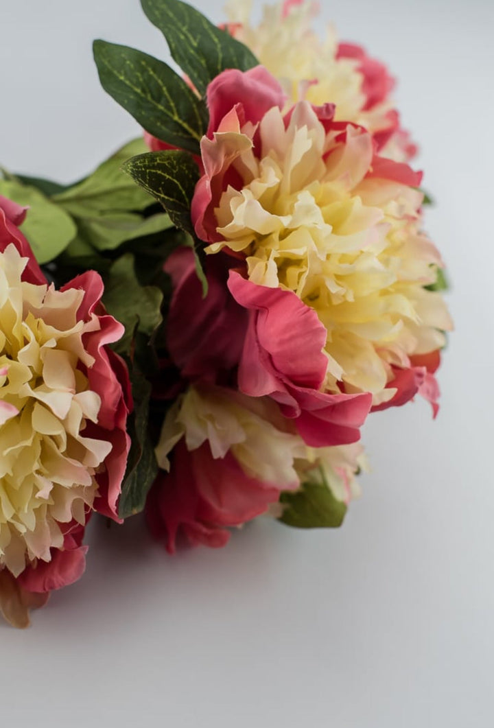 Two tone coral and soft yellow Peony bush - Greenery MarketArtificial Flora2212002PC