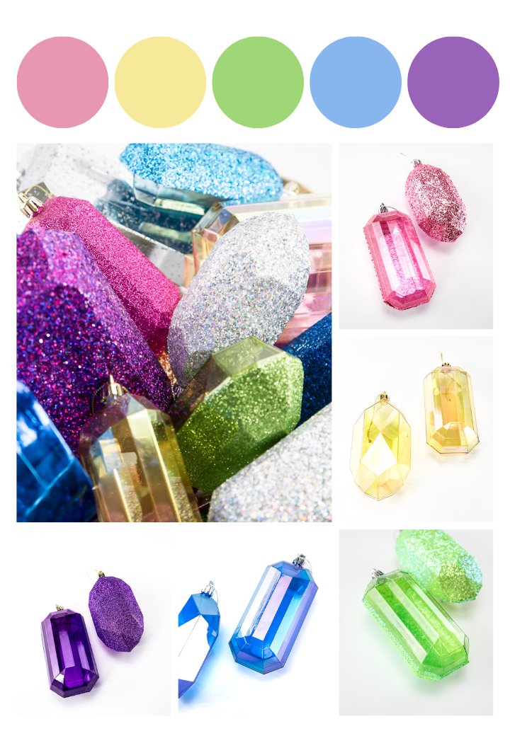 gems in bright colors