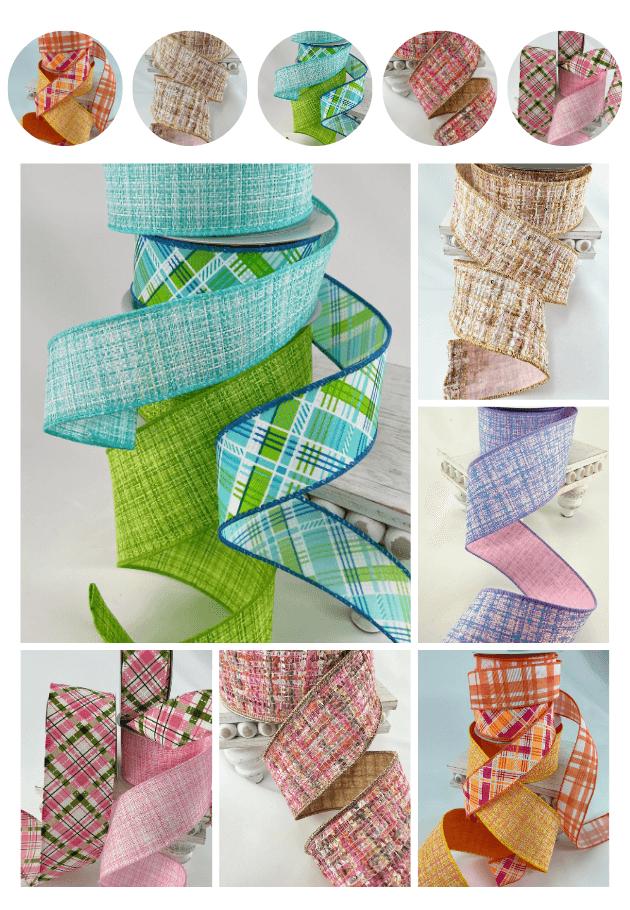 ribbons in spring colors