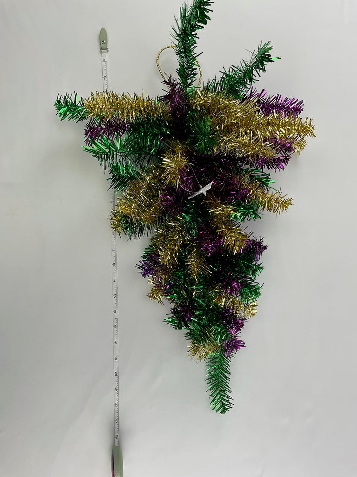 Mardi Gras tinsel tie swag -