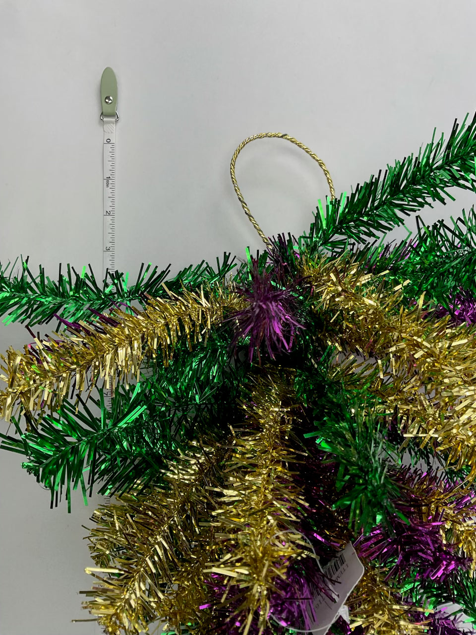 Mardi Gras tinsel tie swag -