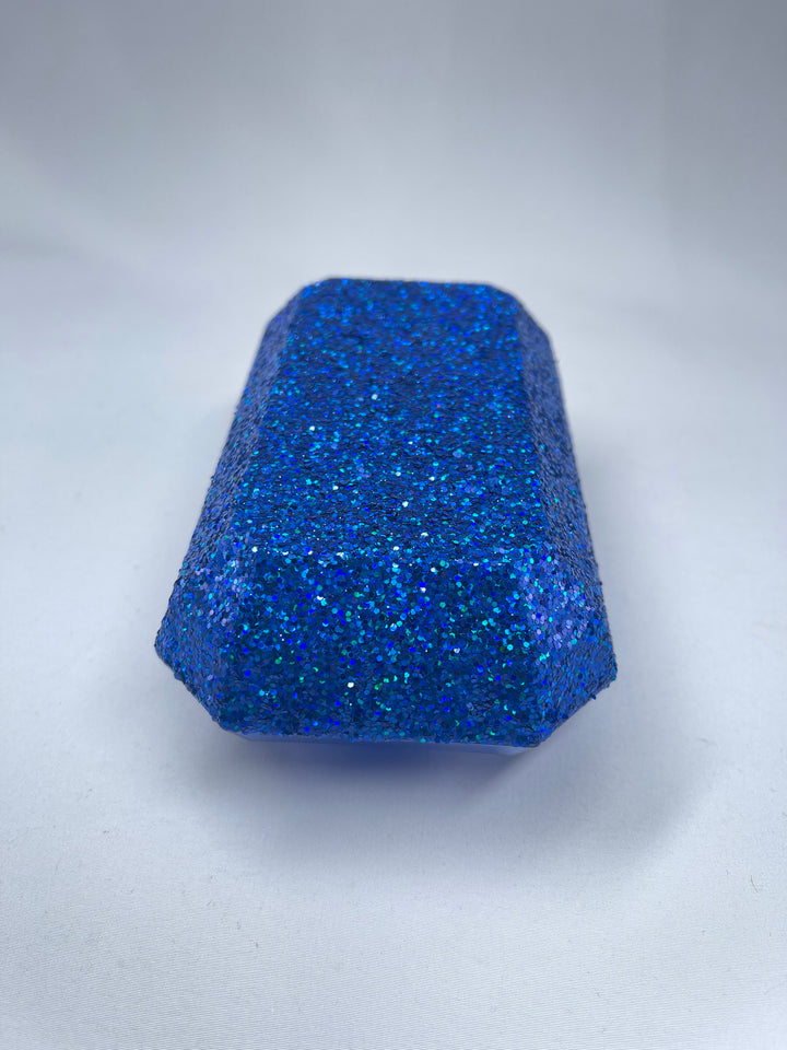 Laser glitter gem ornaments - royal blue