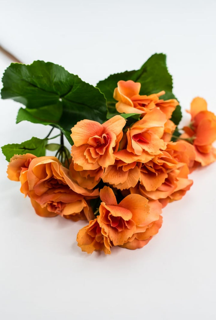 Artificial Begonia Bush - real touch - orange - Greenery Market6144 - OG