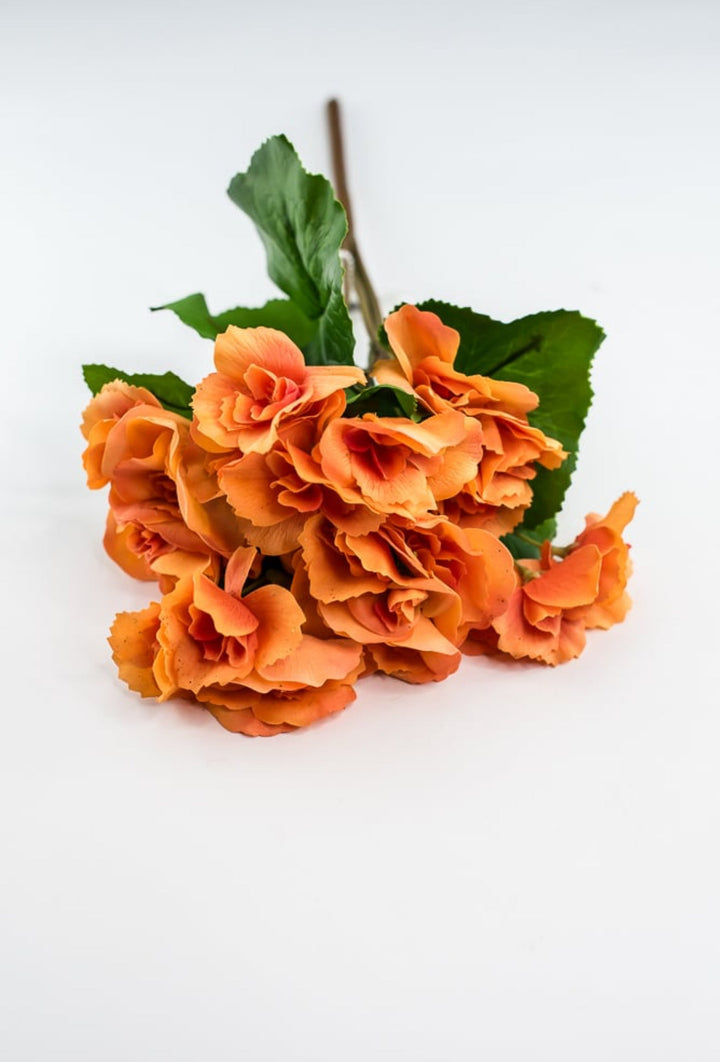 Artificial Begonia Bush - real touch - orange - Greenery Market6144 - OG