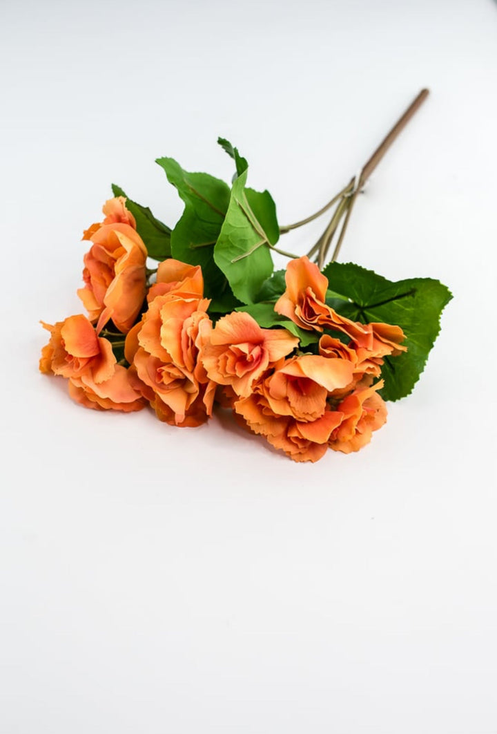 Artificial Begonia Bush - real touch - orange - Greenery Market6144 - OG