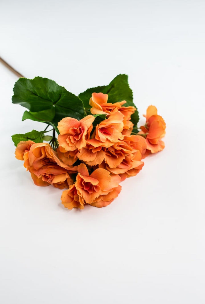 Artificial Begonia Bush - real touch - orange - Greenery Market6144 - OG