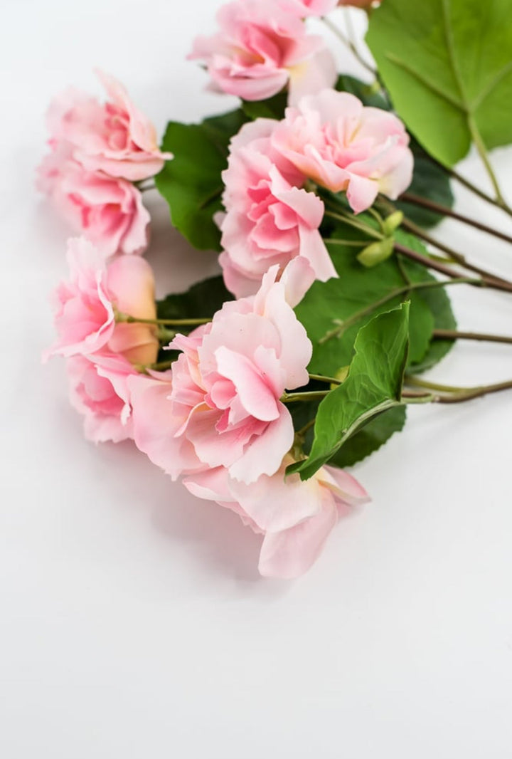 Artificial Begonia Bush - real touch - pink - Greenery Market6144 - P