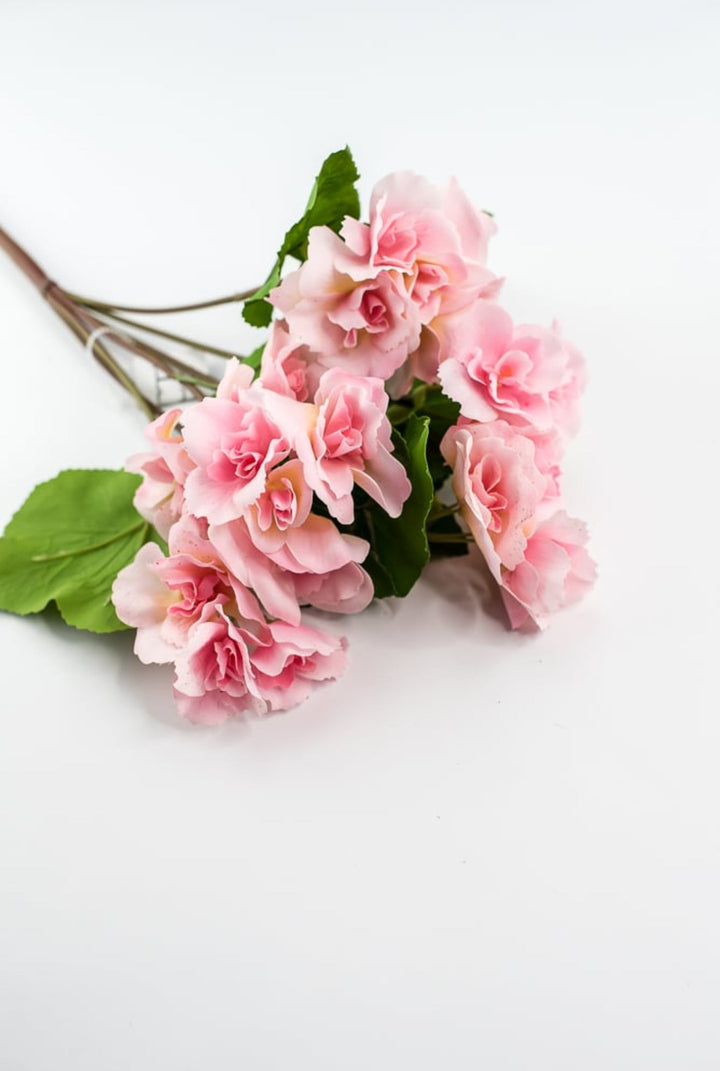 Artificial Begonia Bush - real touch - pink - Greenery Market6144 - P