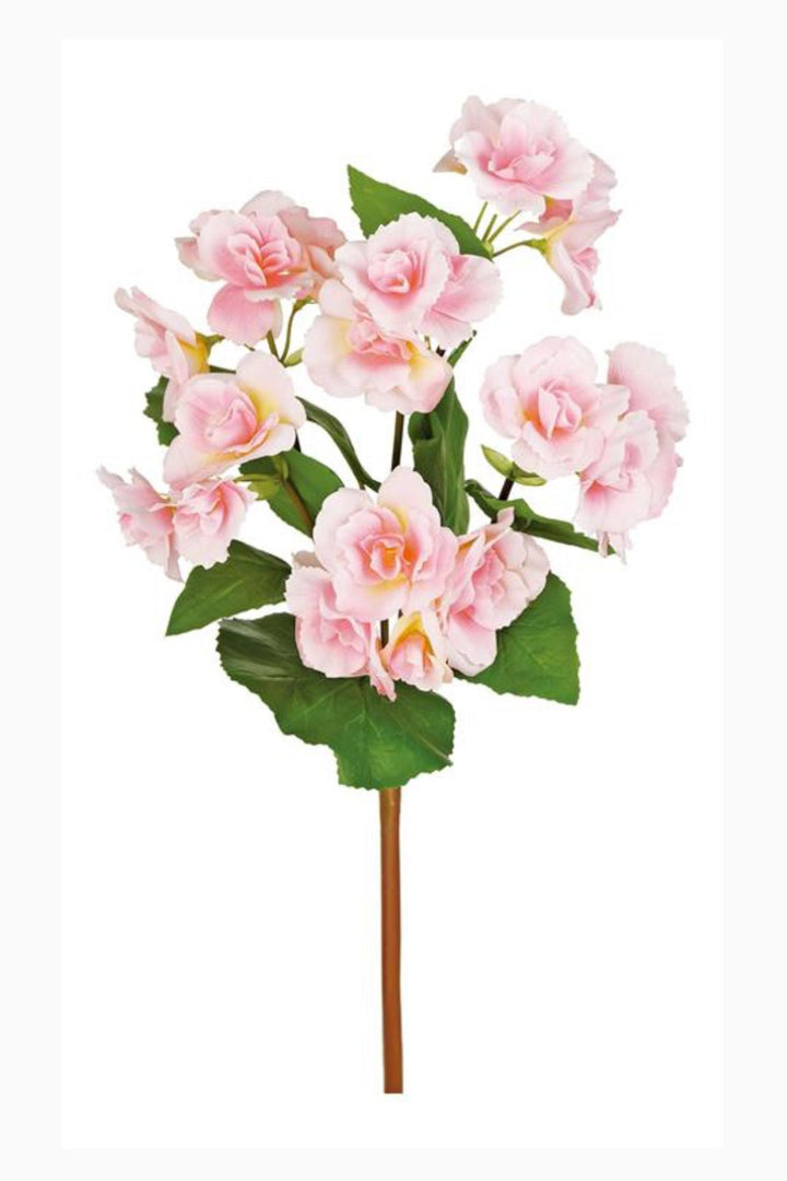 Artificial Begonia Bush - real touch - pink - Greenery Market6144 - P
