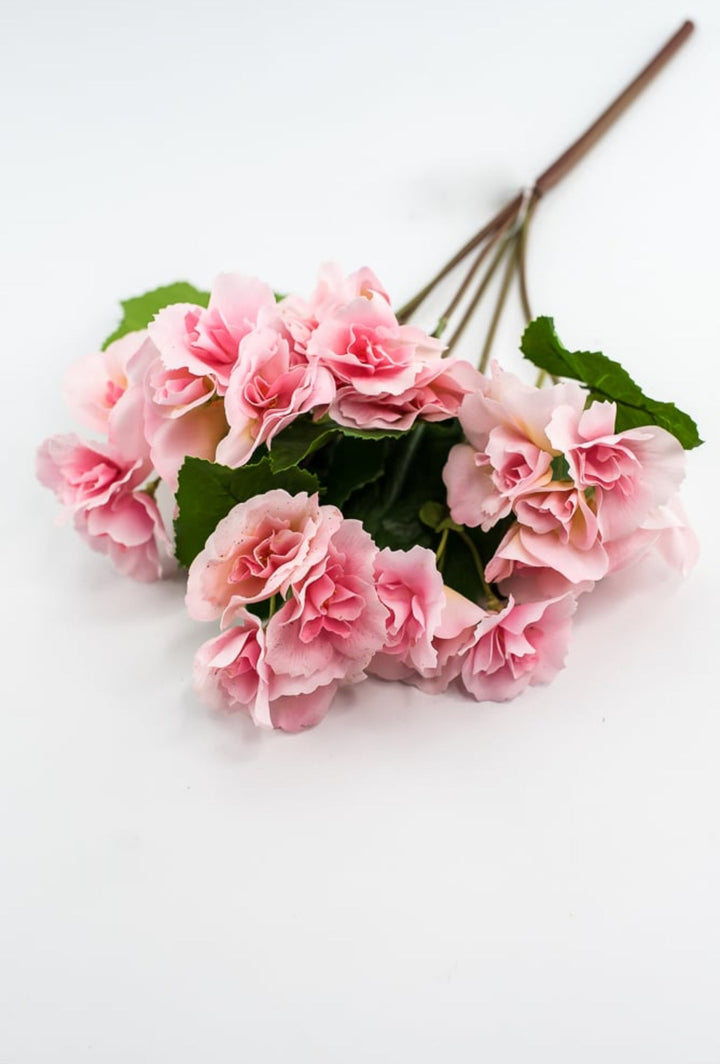 Artificial Begonia Bush - real touch - pink - Greenery Market6144 - P