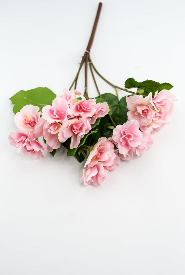 Artificial Begonia Bush - real touch - pink - Greenery Market6144 - P