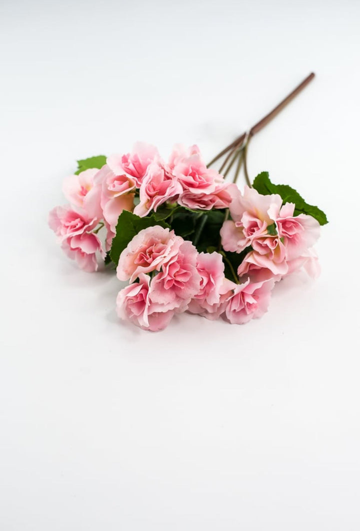 Artificial Begonia Bush - real touch - pink - Greenery Market6144 - P