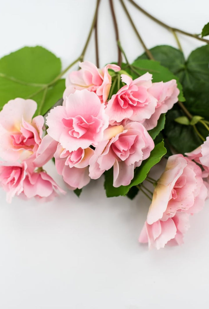 Artificial Begonia Bush - real touch - pink - Greenery Market6144 - P