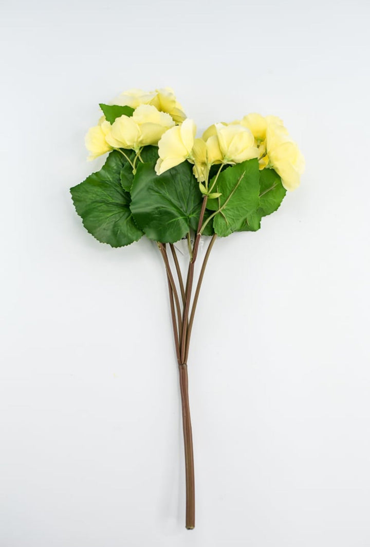 Artificial Begonia Bush - real touch - yellow - Greenery Market6144 - Y