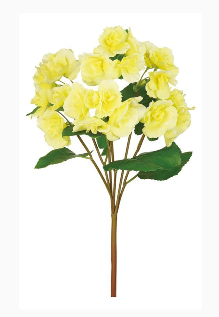 Artificial Begonia Bush - real touch - yellow - Greenery Market6144 - Y