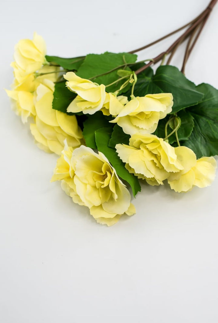 Artificial Begonia Bush - real touch - yellow - Greenery Market6144 - Y