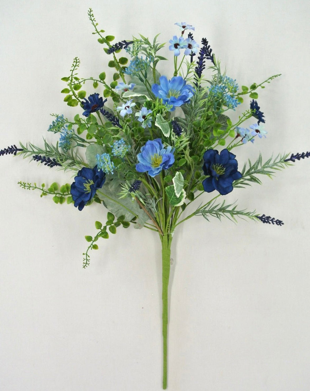Artificial blue blossom and greenery spray - Greenery MarketArtificial Flora64784