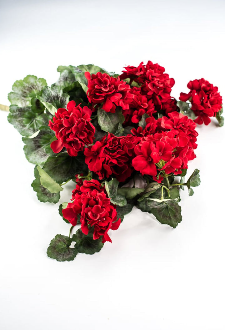 Artificial, hanging Red Geranium, large bush - Greenery Marketartificial flowersMTF21533 RED