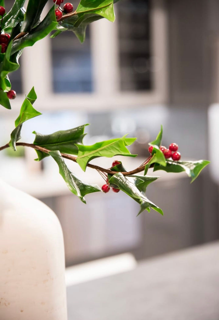 Artificial holly and red berries spray - Greenery Marketgreenery2825147GR