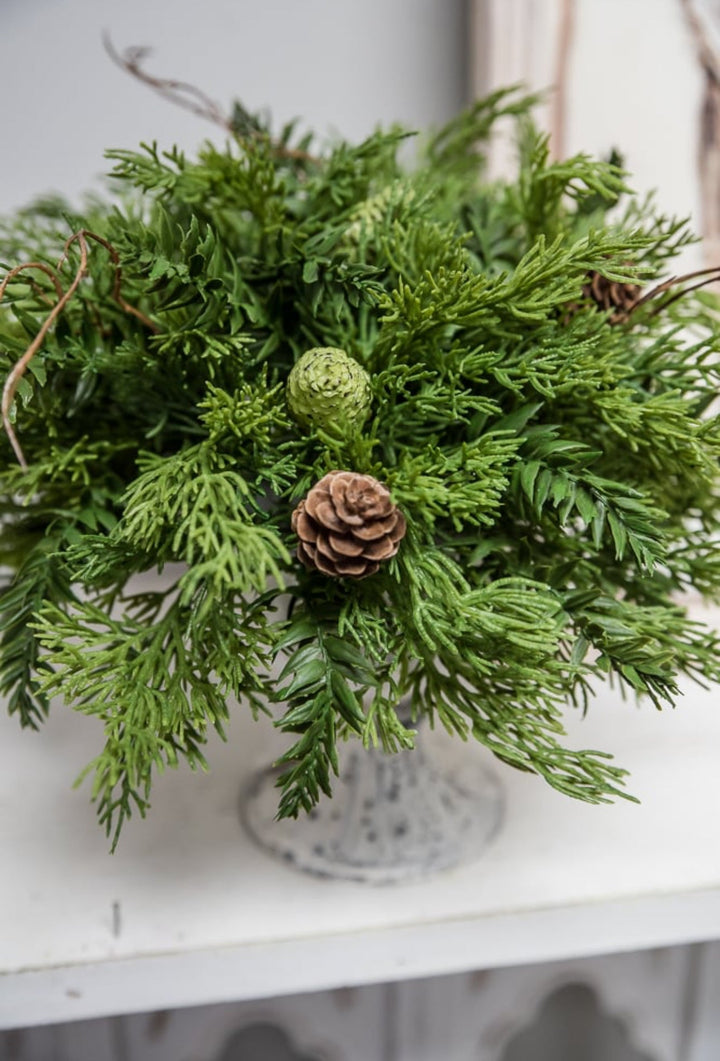 Artificial mixed evergreen greenery half sphere - Greenery MarketArtificial FloraXVP6033