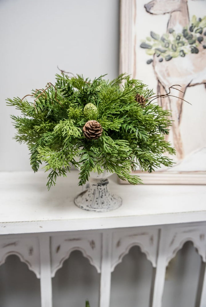 Artificial mixed evergreen greenery half sphere - Greenery MarketArtificial FloraXVP6033