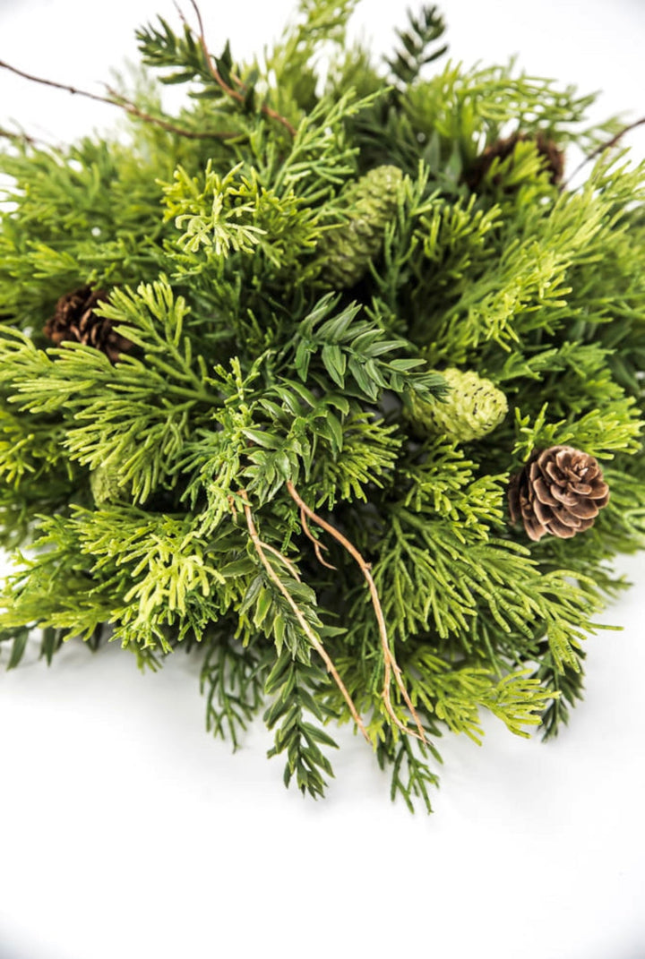 Artificial mixed evergreen greenery half sphere - Greenery MarketArtificial FloraXVP6033