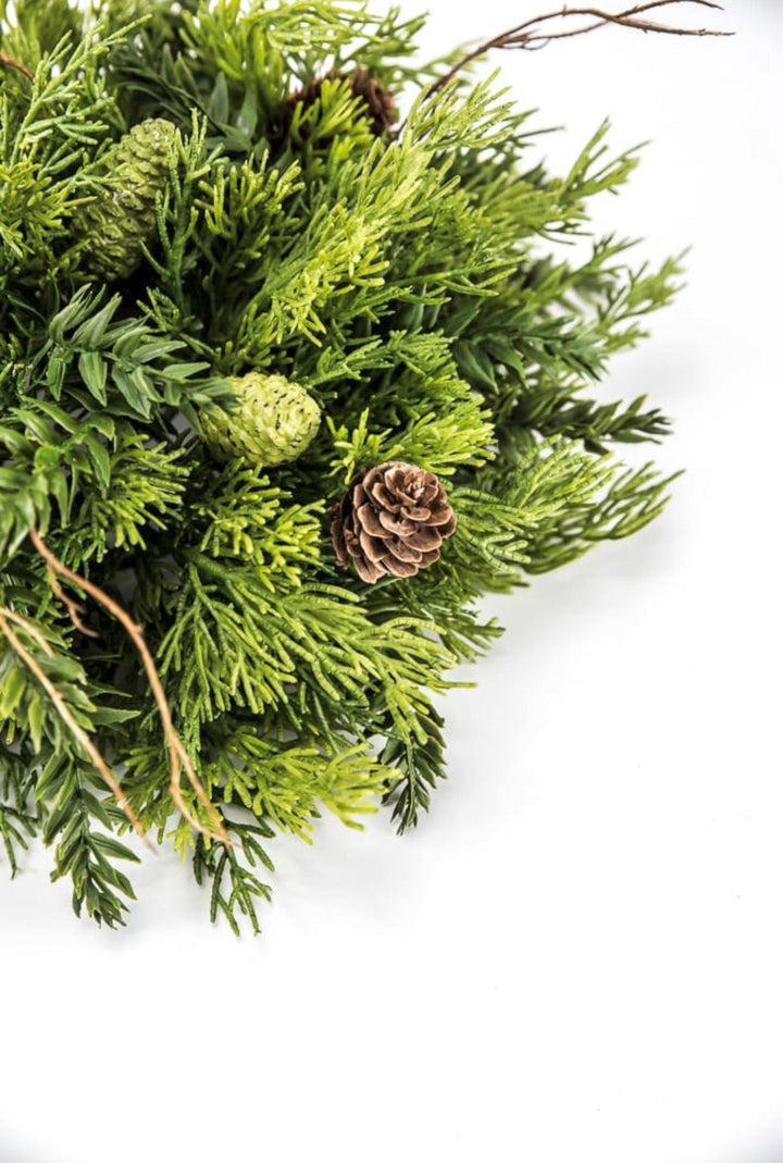 Artificial mixed evergreen greenery half sphere - Greenery MarketArtificial FloraXVP6033