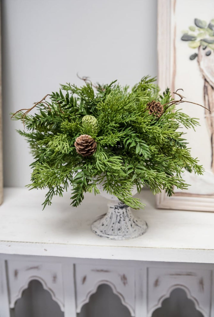 Artificial mixed evergreen greenery half sphere - Greenery MarketArtificial FloraXVP6033