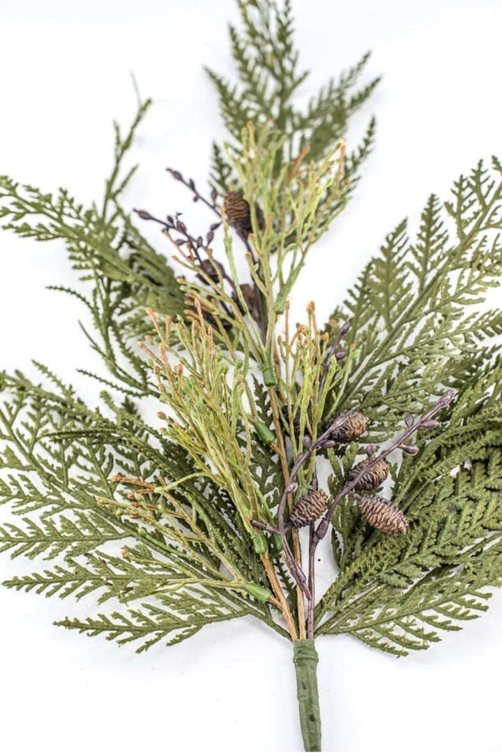 Artificial, mixed incense cedar & mini cone spray - Greenery MarketXX9152
