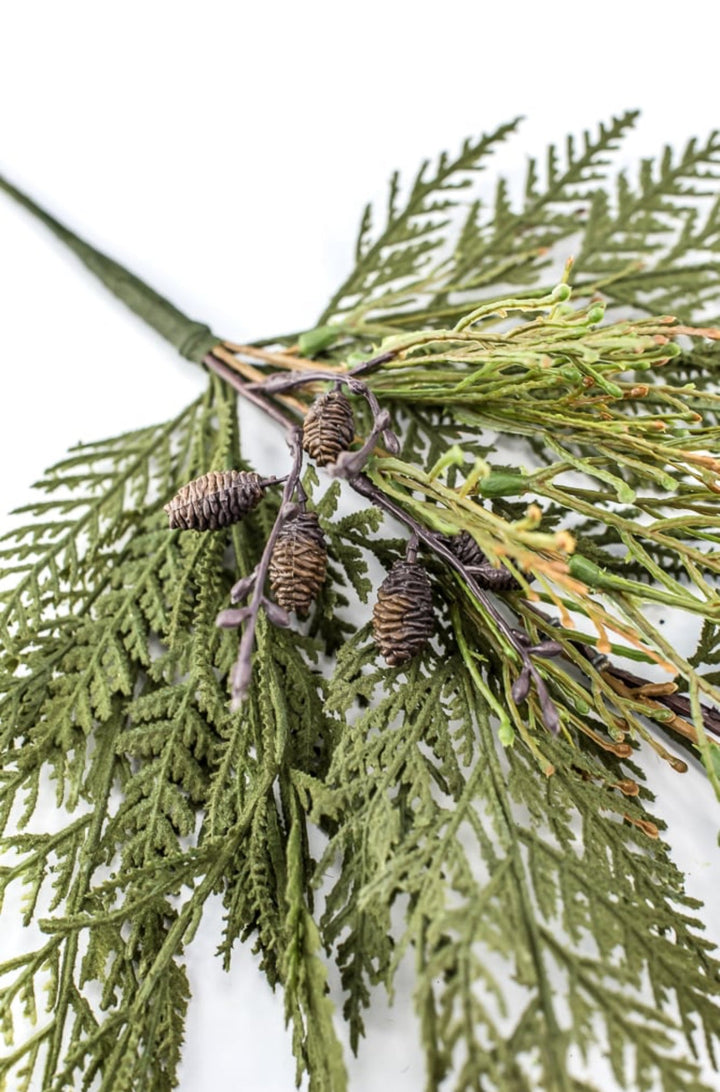 Artificial, mixed incense cedar & mini cone spray - Greenery MarketXX9152