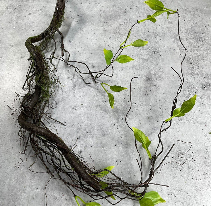 Artificial mossy twigs with leaves vine garland - over 4’ - Greenery Market27546