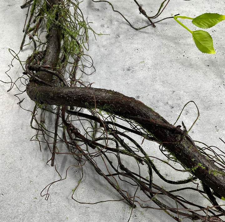 Artificial mossy twigs with leaves vine garland - over 4’ - Greenery Market27546
