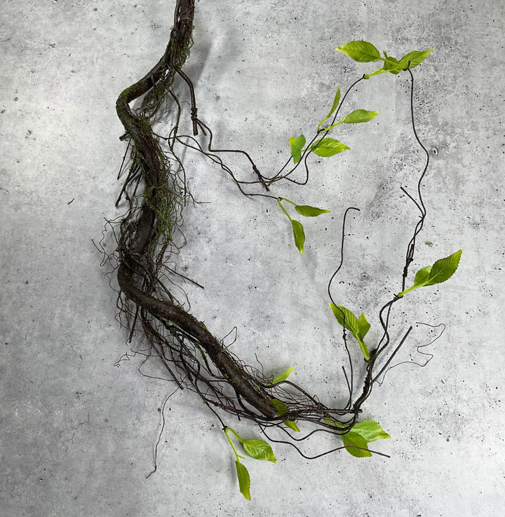 Artificial mossy twigs with leaves vine garland - over 4’ - Greenery Market27546