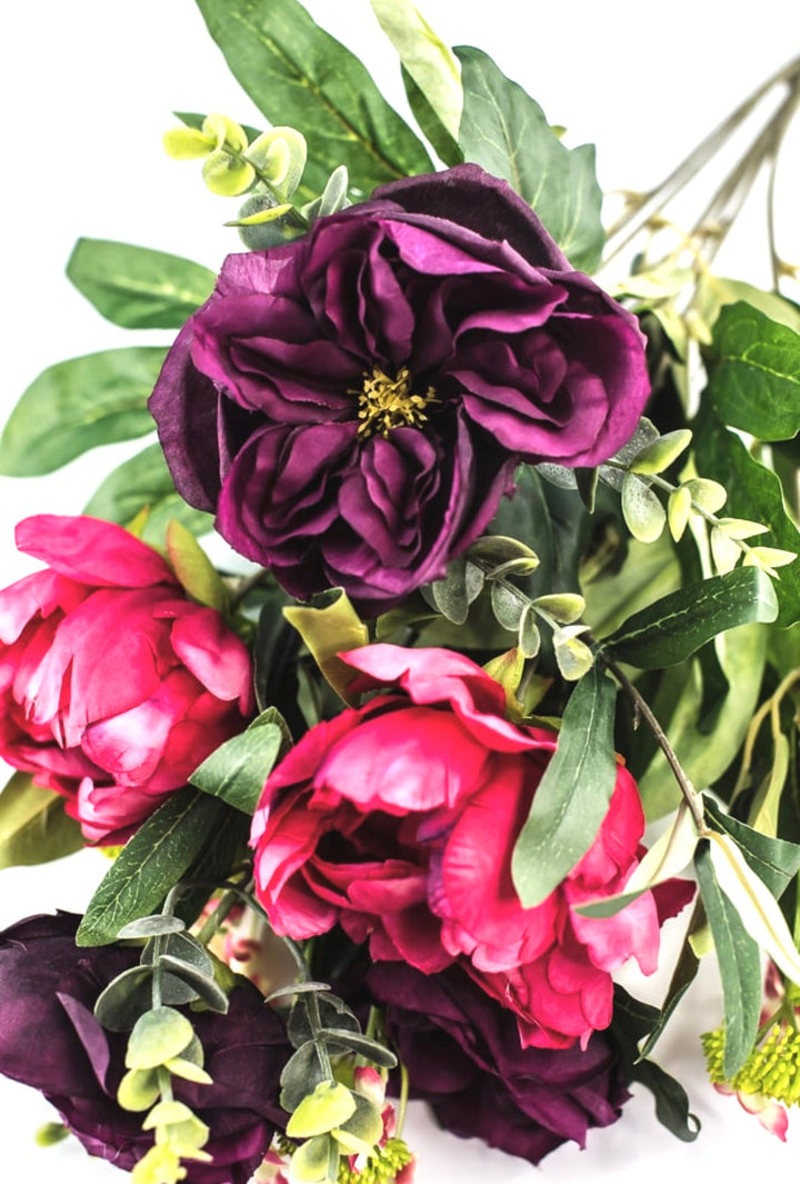 Artificial peony and sedum bush - Greenery Marketartificial flowers84153
