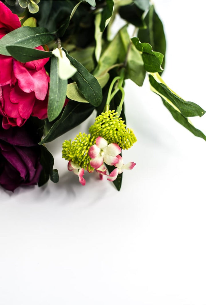 Artificial peony and sedum bush - Greenery Marketartificial flowers84153